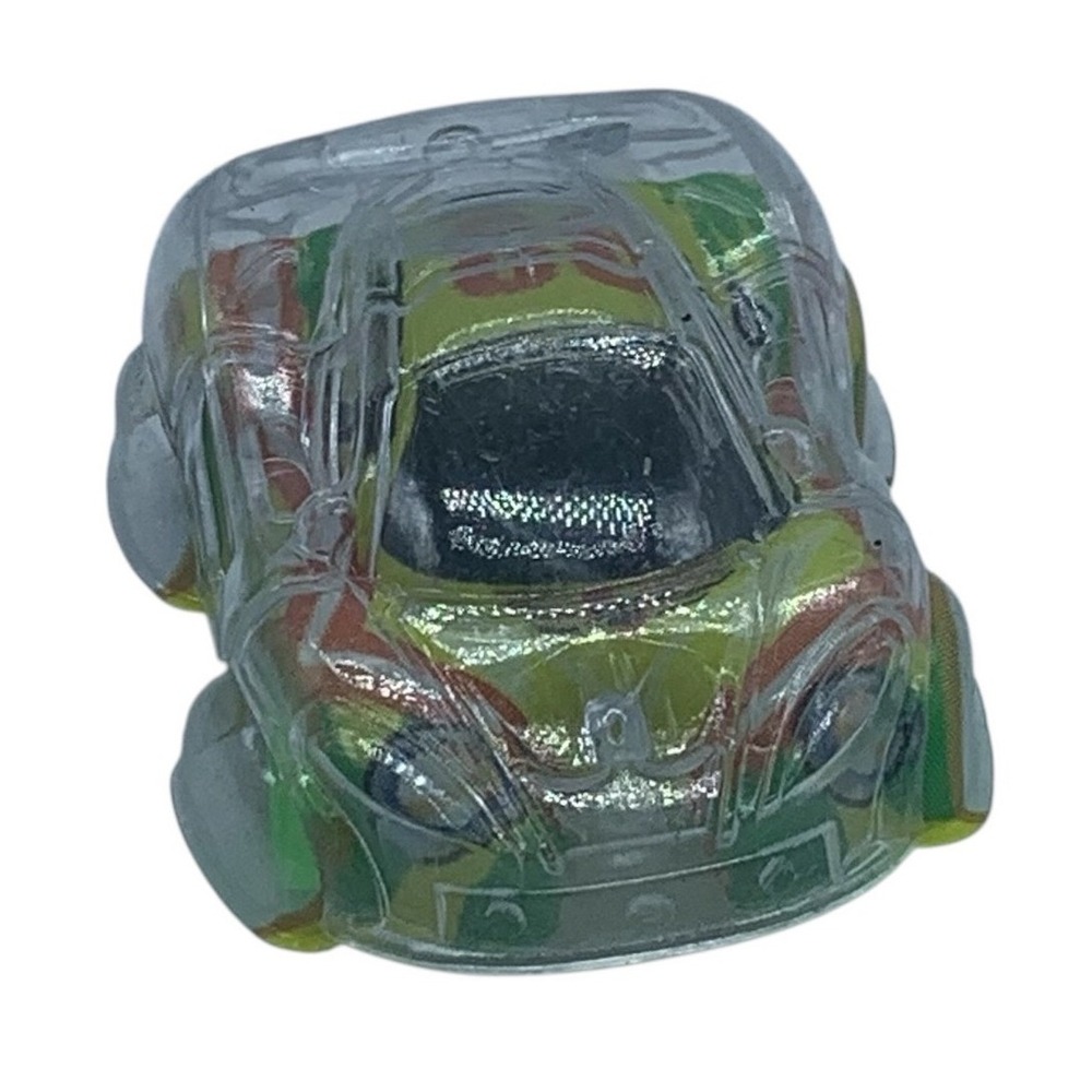 Clear Shell Race Car Green Orange Yellow Number 88 Miniature Toy